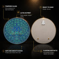 Peacock Pair Heart Medallion — tempered glass, ultra HD print, ready to hang