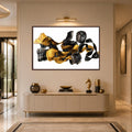 Gold Silk Flow with walnut frame