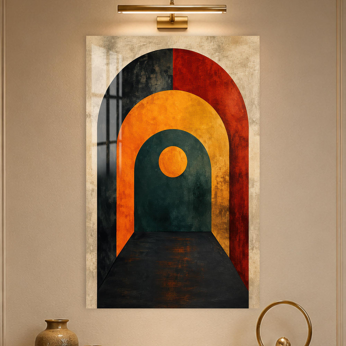 Retro Geometric Archway in a modern room