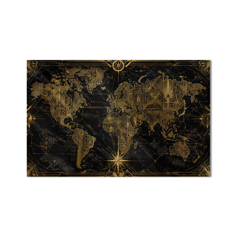 Gilded World Map product shot on white background