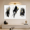 Artronauts Glass Print Ink and Gold Strokes Glass Wall Art