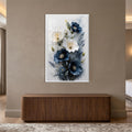 Midnight Poppy Bloom with white frame