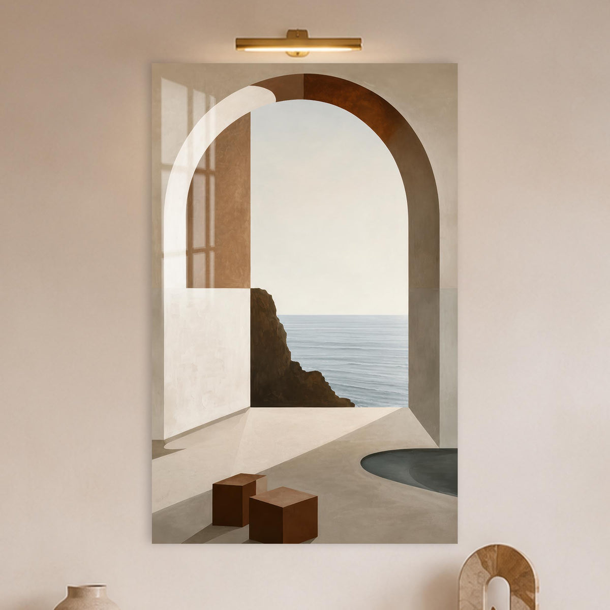 Coastal Arch Retreat in a modern room