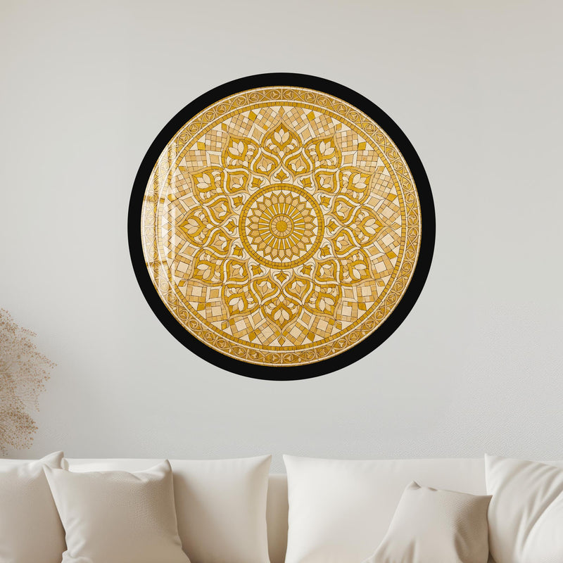 Moroccan Zellige Star Mosaic with black frame