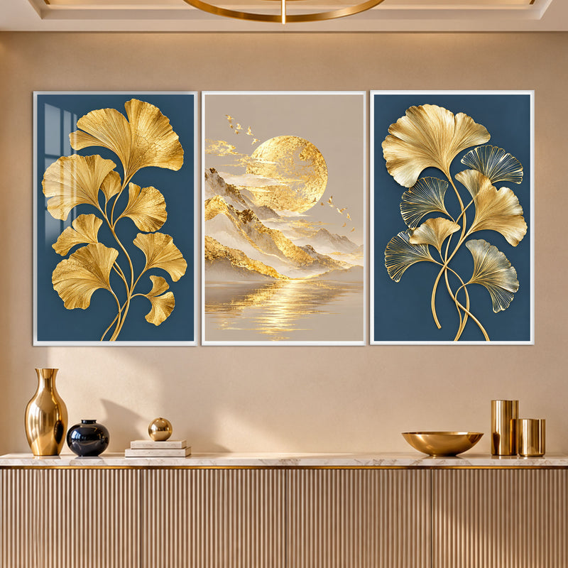 Golden Ginkgo with white frame