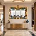 Jeweled Lotus Mosaic with gold frame