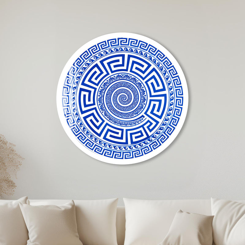 Greek Key Spiral with white frame