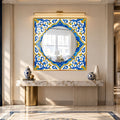 Mediterranean Tile Flourish with black frame