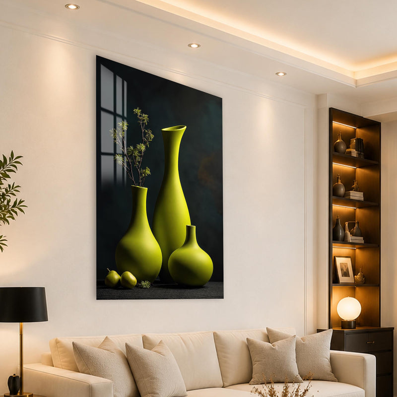 Sculptural Green Vases lifestyle view