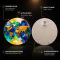 Gilded World Map — tempered glass, ultra HD print, ready to hang