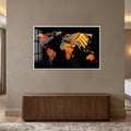 Marbled World Map with white frame
