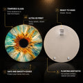 Solar Iris Burst — tempered glass, ultra HD print, ready to hang