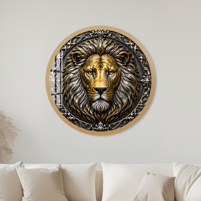 Regal Golden Lion with gold frame