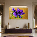 Purple Anemone Blooms with silver frame