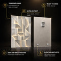 Golden Geometry — tempered glass, ultra HD print, ready to hang
