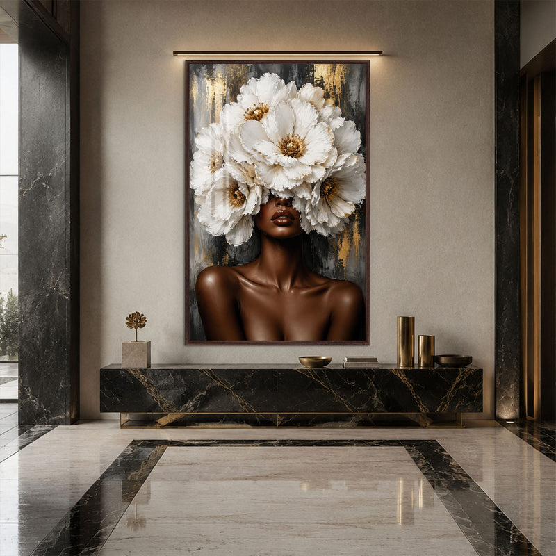 Artronauts Glass Print 12x18 cm | 4.7"x7.1" / Walnut Crowned in White Glass Wall Art
