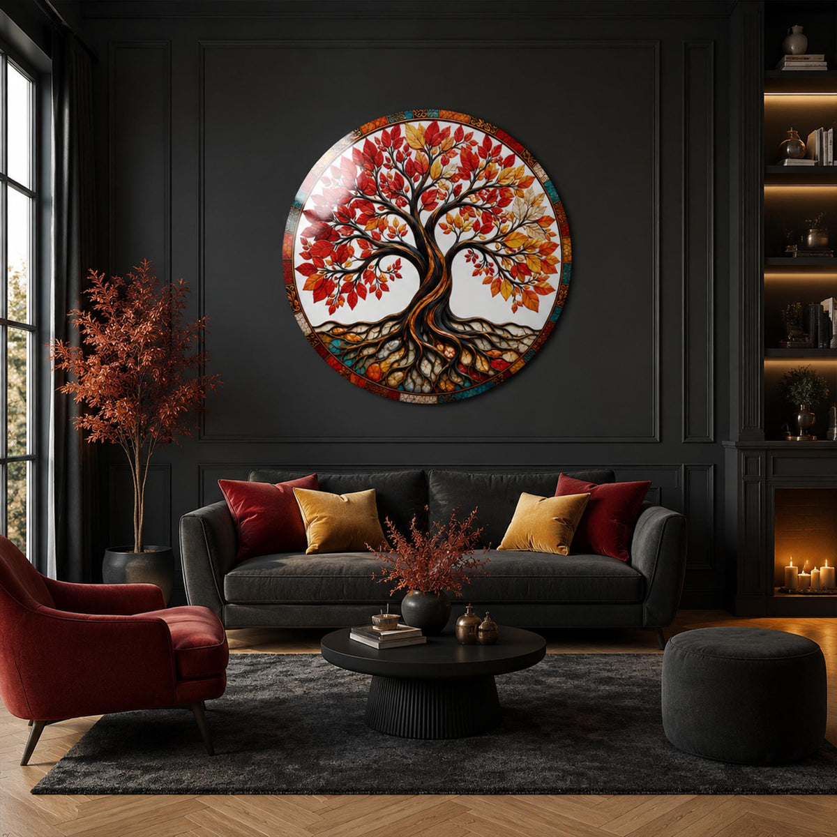 Autumn Tree Of Life — tempered glass, ultra HD print, ready to hang