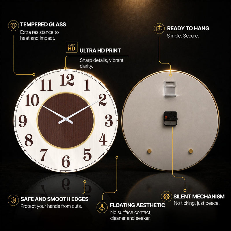 Classic Coffee Dial — tempered glass, ultra HD print, ready to hang