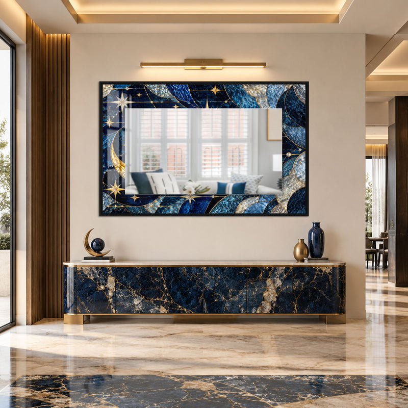 Celestial Sapphire Mosaic with black frame