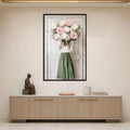 Hidden By Peonies with black frame