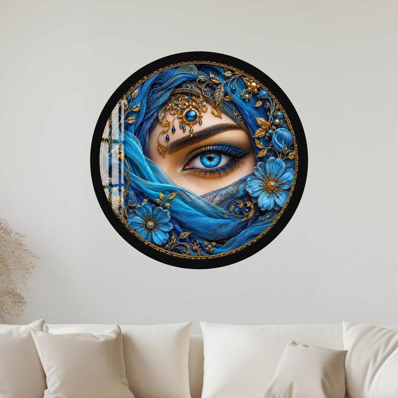 Veiled Sapphire Eye with black frame