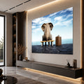 Artronauts Glass Print Elephant Waiting Seaside Glass Wall Art