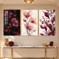 Burgundy Botanical II with gold frame