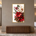 Festive Poinsettia Bouquet with gold frame