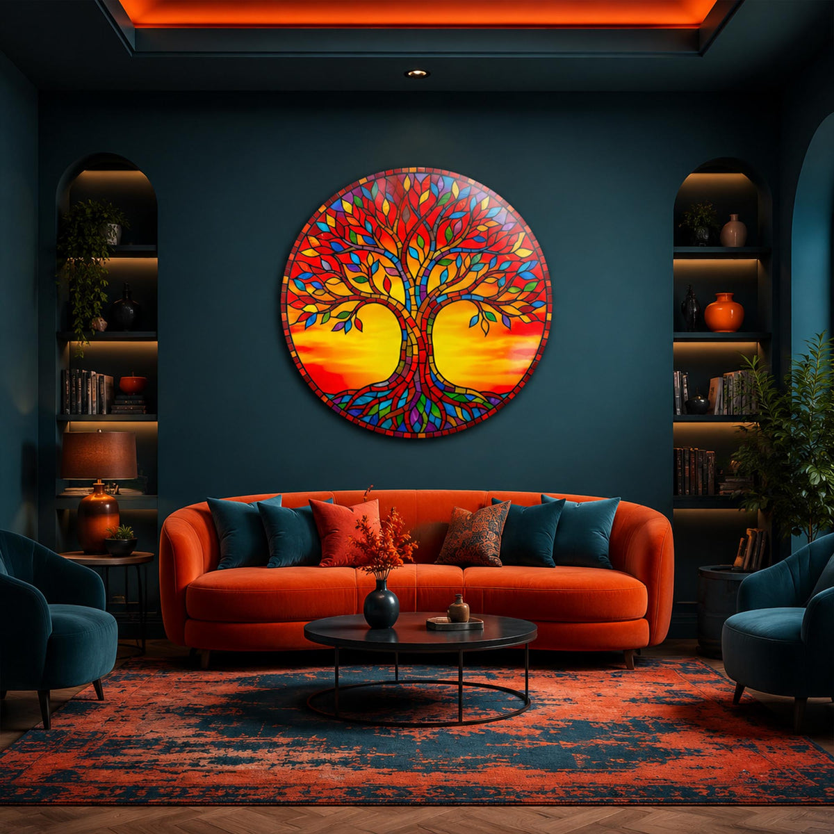 Sunset Tree Of Life — tempered glass, ultra HD print, ready to hang
