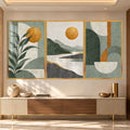 Sage Sunset with gold frame