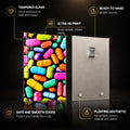 Chromatic Capsules — tempered glass, ultra HD print, ready to hang