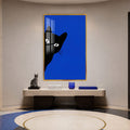 Artronauts Glass Print 12x18 cm | 4.7"x7.1" / Gold Curious Black Cat Glass Wall Art