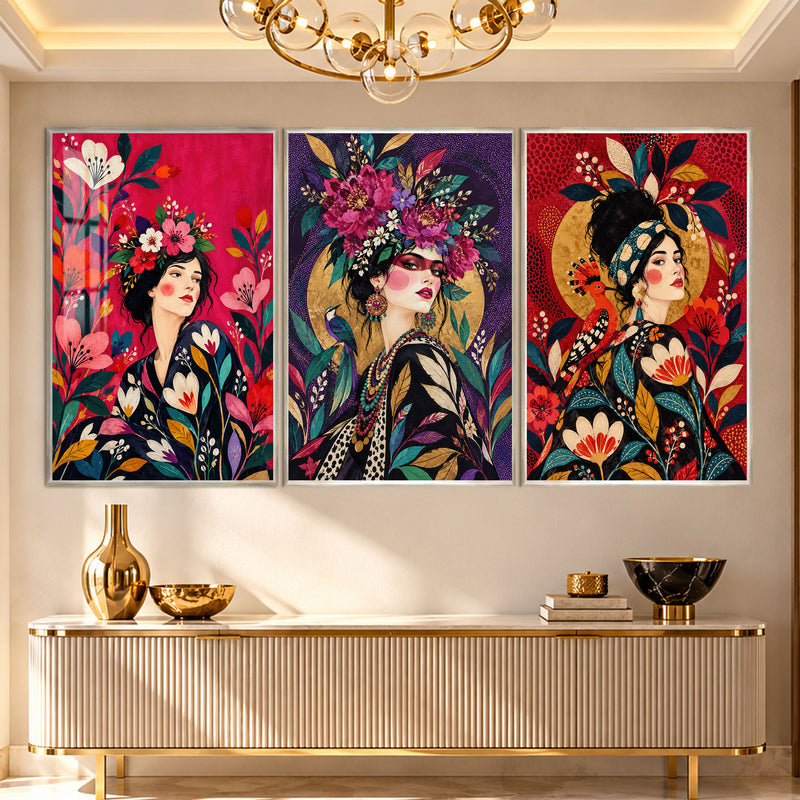 Floral Muse with silver frame