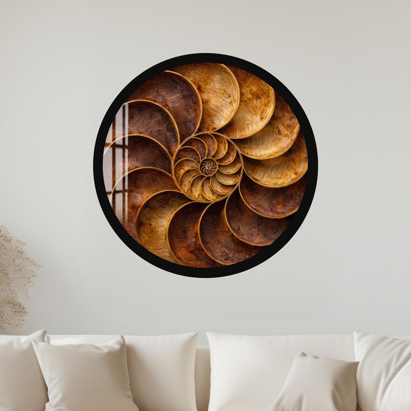 Golden Timber Spiral with black frame