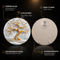 Jeweled Golden Tree — tempered glass, ultra HD print, ready to hang
