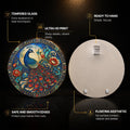 Golden Peacock Moon — tempered glass, ultra HD print, ready to hang
