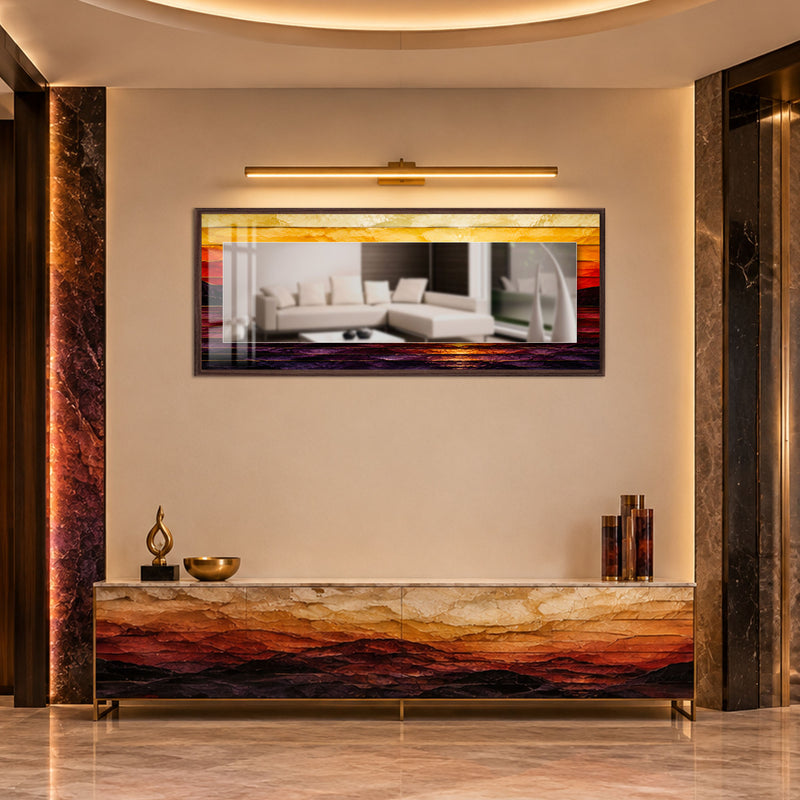 Molten Sunset Horizon with walnut frame