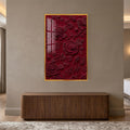 Crimson Rose Relief with gold frame