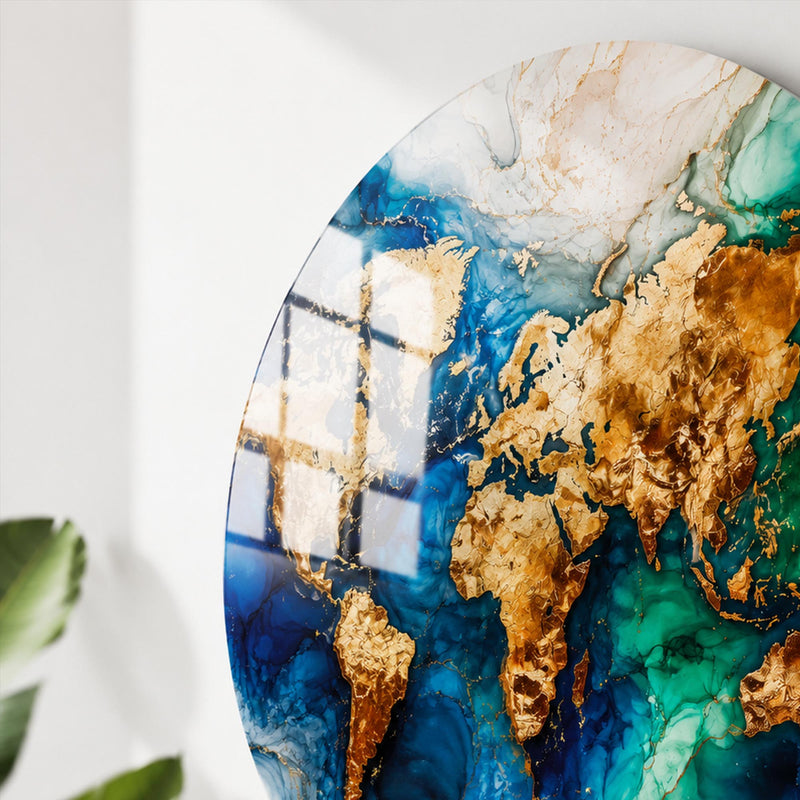 Gilded World Map lifestyle view