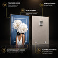 Ivory Bloom Muse — tempered glass, ultra HD print, ready to hang