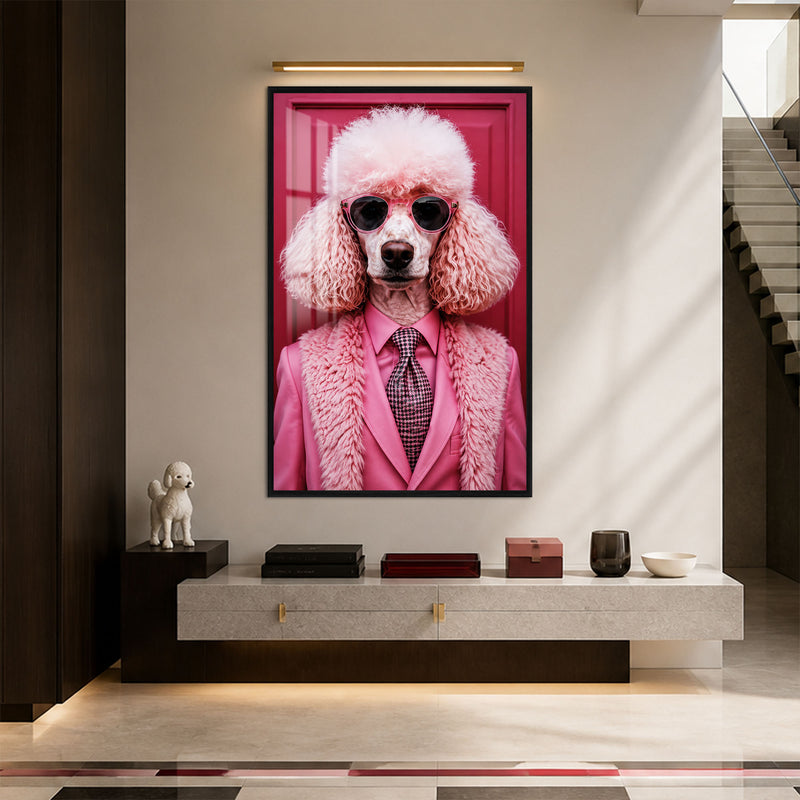 Pink Poodle Executive with black frame