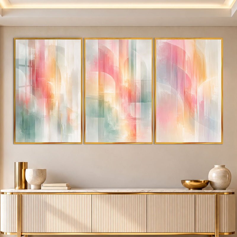 Pastel Harmony with gold frame