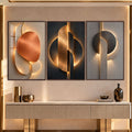 Golden Geometry III with walnut frame