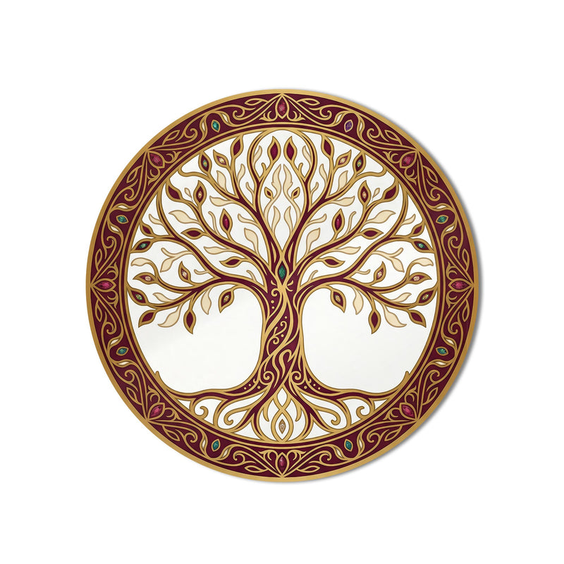 Jewelled Burgundy Tree Of Life product shot on white background