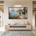 Artronauts Glass Print 18x12 cm | 7.1"x4.7" / Black Riviera Lakeside Terrace Glass Wall Art