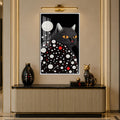 Dotted Midnight Cat with white frame