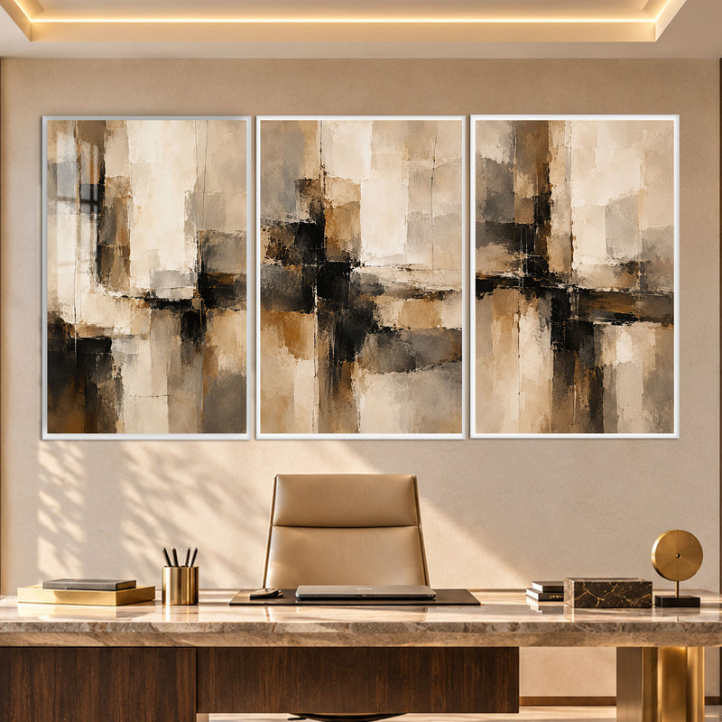 Earthtone Abstract with white frame