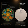 Jungle Kingdom Mandala — tempered glass, ultra HD print, ready to hang