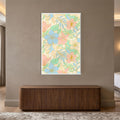 Pastel Garden Blooms with white frame