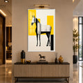 Geometric White Horse with white frame